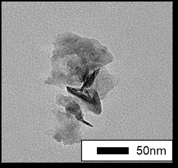 DIC-MoS<sub>2</sub>の正面のTEM観察像