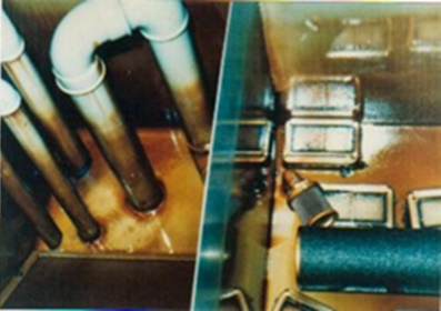 槽内のvarnish（茶色）底や壁面に付く*7